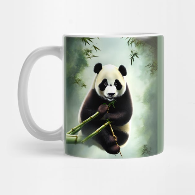 Panda Bear in Bamboo Forest by htp-store